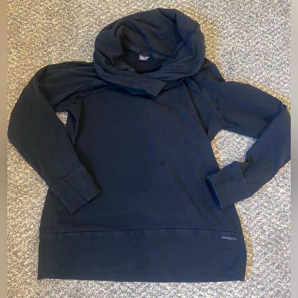 Patagonia Organic Cotton Yoga Cowl Neck Sweater Black L